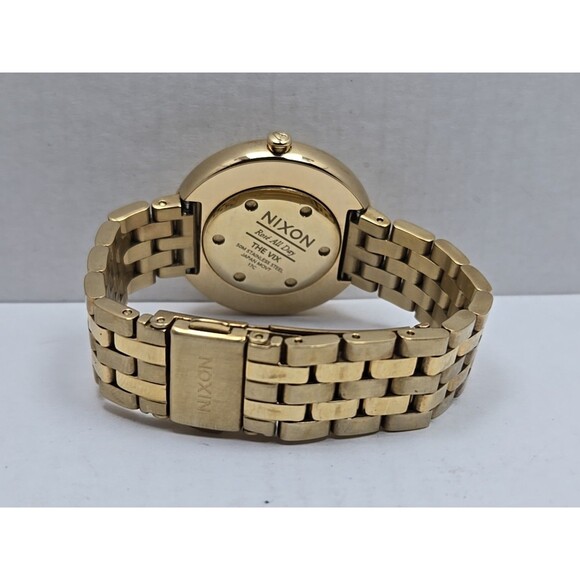 Nixon The Vix Rose All Day Gold Tone Womens Watch 35mm New Battery Size Small - Picture 8 of 11